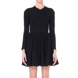 MAJE Riska Nuit Crew Neck Zip Front Full Skirt